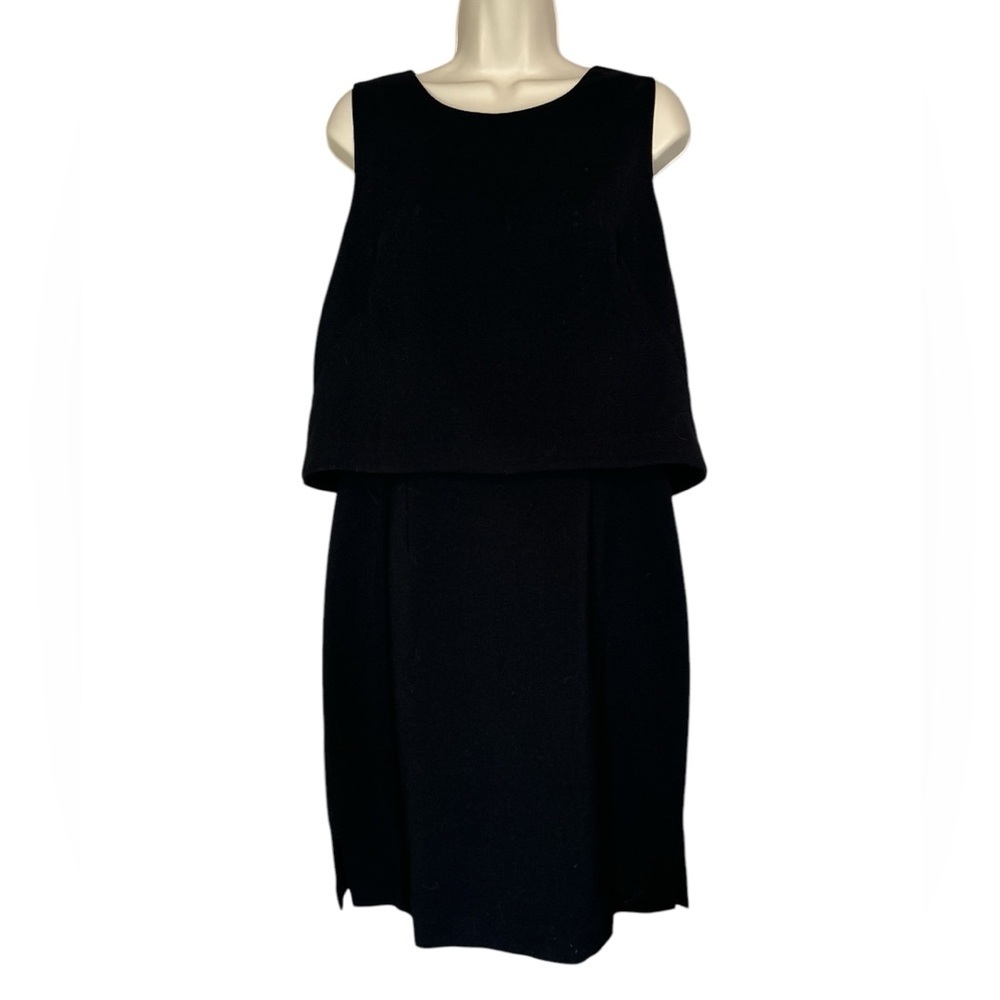 Eliza J Black Sheath Midi Dress Sleeveless Sz 12